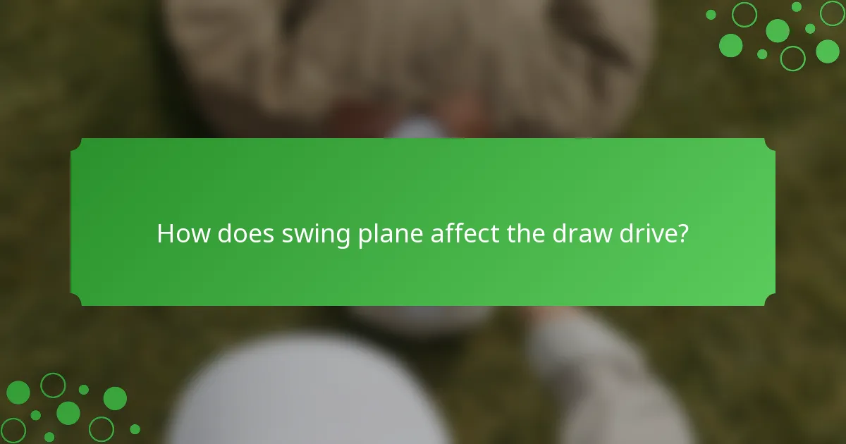 How does swing plane affect the draw drive?