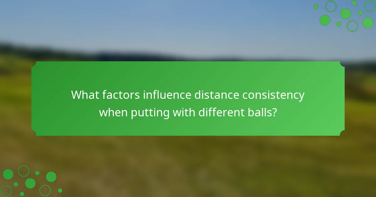 What factors influence distance consistency when putting with different balls?
